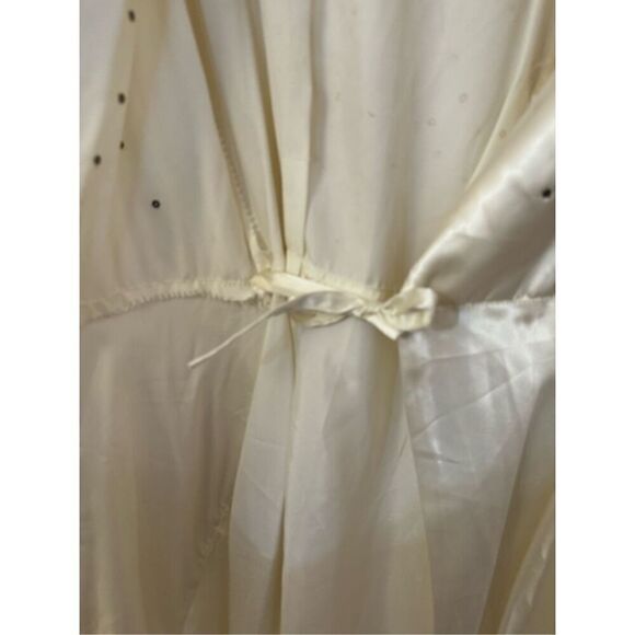 Vintage 60s Montgomery Ward Cream Satin Dressing Gown Robe 16 - Picture 5 of 12